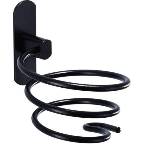 Bunthaus Support De Sèchecheveux Noir En Aluminium Design Moderne, Support Mural Pour Rangement Salle De Bain