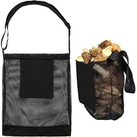 Bunthaus Noir,sac De Chasse Aux Champignons Pliable - Maille Réglable Pour Cueillette, Récolte, Camping Et Randonnée En Plein Air