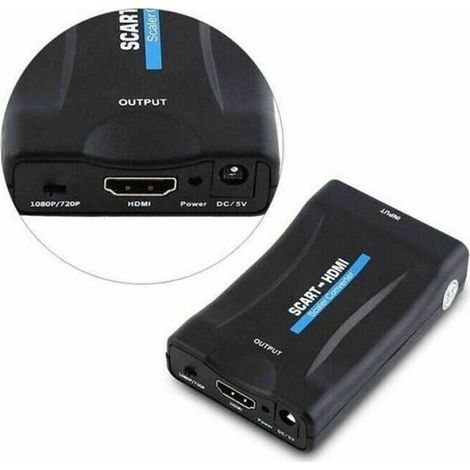 Pair Convertisseur Hdmi Vers Péritel Adaptateur Hdmi Peritel Convertisseur Vidéo Péritel Vers Hdmi 1080p/720p Noir