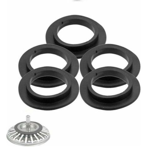 Lot De 5 Joints D'Étanchéité En Caoutchouc 53mm – Pour Bonde De Lavabo Et Baignoire – Évite Les Fuites D'Eau – Compatible Avec Bondes Clic-clac