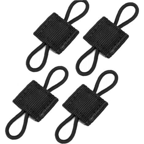 Bunthaus 4pcs Système De Retenue Molle Élastique Boucle Ruban Tactique Noir Plastique Militaire Peinte