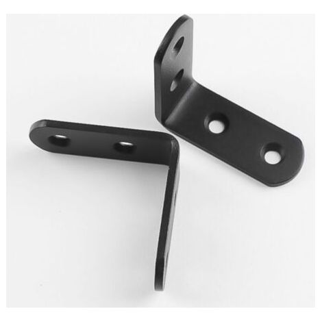 Bunthaus Lot De 20 Équerres De Montage À Angle Droit Noires, Équerres D'Angle En L, Équerres Métalliques En Acier Inoxydable À 90 Degrés, 40 X 40 Mm