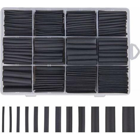 Bunthaus Gaine Thermoretractable Noire 625pcs Gaine Thermo Retractable Gaines Thermoretractables Un Assortiment De 8 Tailles 1 – 10 Mm