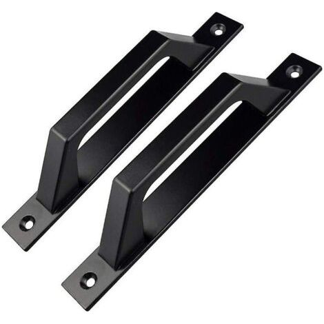Bunthaus Porte De Jardin Noire Poignée De Porte En Forme De D 200mm 2pcs