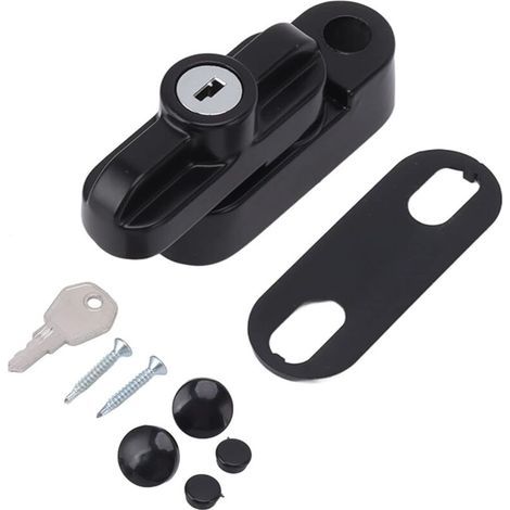 Bunthaus Serrure De Fenêtre Coulissante Universelle, Serrure De Châssis De Fenêtre Antivol, Serrure De Fenêtre À Battant, Adaptée Aux Fenêtres À Guillotine Simple Et Double,noir