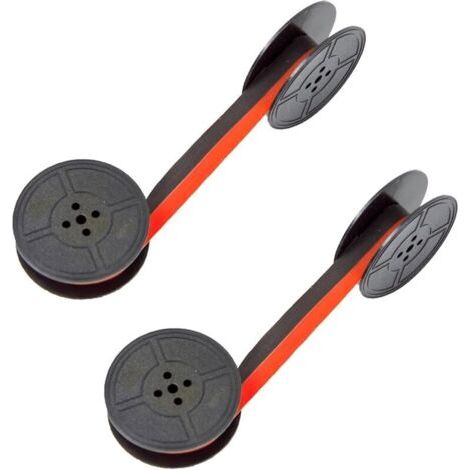 Bunthaus Lntyq 2pcs Ruban Machine A Ecrire,ruban Machine À Écrire, Pack Double Ruban Machine À Écrire, Ruban Machine À Écrire En Nylon Rouge Et Noir