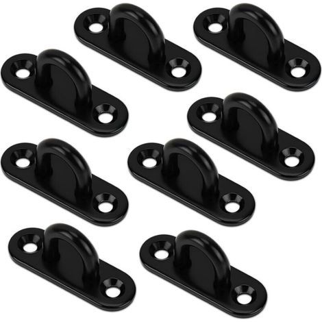 Bunthaus Csparkv 8 Pièces Noir Plaque À Oeillets Pour Crochets Balançoires Accessoires De Hamacs