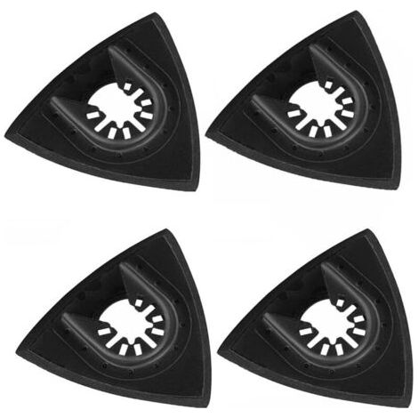 Bunthaus Lntyq Lot De 4 Patins De Ponçage Triangulaires Universels Pour Outils Multifonctions Oscillants, À Dégagement Rapide, 76 Mm, Noir