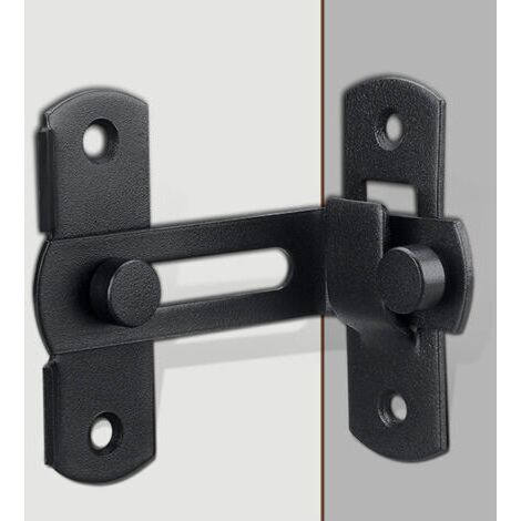 Bunthaus Ahlsen Verrou De Porte Coulissant Loquet De Porte À 90 Degré Avec Vis Serrure De Porte Boucle De Verrouillage À Angle Droit, Finition Noir Mat En Acier Inoxydable