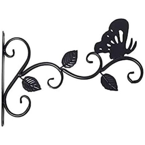 Bunthaus Lot De 1 Supports Pour Plantes Suspendues Noir, 12 Pouces Suspension Mural Crochet Plante En Métal, Suspension D'Accessoires Pour Plantes Antirouille Et Robuste En Forme De Papillon