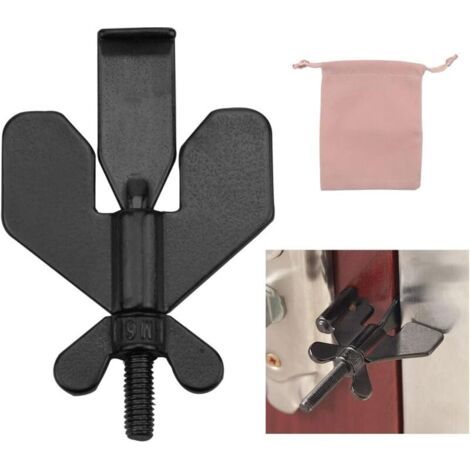 Bunthaus Noir，serrure De Porte Portable, Verrou Supplémentaire Et De Confidentialité, Dispositif De Sécurité À L'Intérieur En Acier Inoxydable Pour Voyage Maison Hôtel Appartement