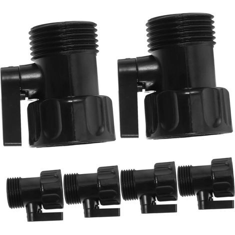 Bunthaus Csparkv 6pcs Vanne D'Arrêt Pour Tuyau De Jardin 3/4 En Accessoires De Contrôle De Débit D'Eau Connecteurs Pour Tuyaux D'Arrosage Couplage Pratique Couleur Noire