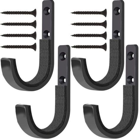 Bunthaus Lot De 4 Crochets Muraux Pour Râtelier À Fusils, Supports Robustes, Coloris Noir