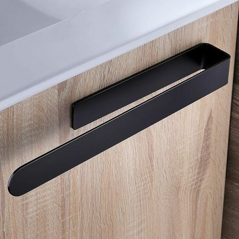Bunthaus Porte Serviette Salle De Bain Noir Barre De Serviette En Acier Inoxydable Porte-serviette Adhesif, 37cm