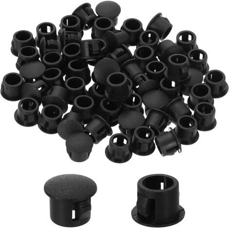 Lot De 100 Bouchons À Trous En Plastique De 8 Mm De Type Affleurant, Bouchons De Verrouillage Ronds Pour Inserts De Meubles, Panneaux Noirs