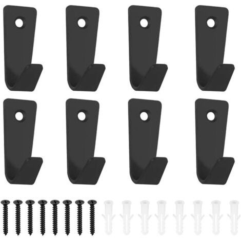 Bunthaus Patères Murales Noires, Lot De 8 Robustes Et Élégantes, Idéales Pour Toute La Maison (cuisine, Chambre, Salle De Bain).