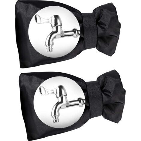 Bunthaus Housse De Robinet Extérieur Couvercle De Protection Antigel De Robinets Vent Résistant Imperméable Pour Hiver Jardin Noire 2 Pièce