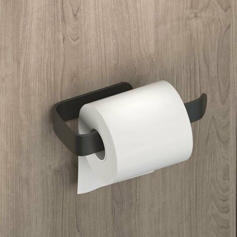 Bunthaus Porte-rouleau De Papier Toilette Adhésif Puissant, Fixation Murale Sans Perçage - Noir