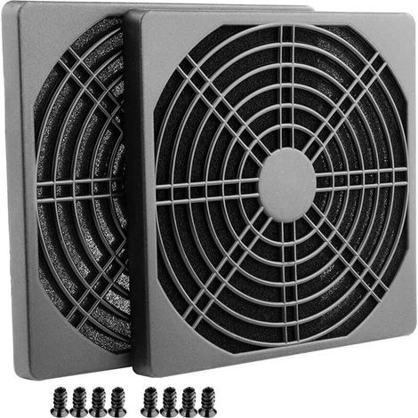 Pair Cache De Fente Pci Avec Vis Et Couvercle De Ventilateur Avec Filtre À Poussière Ultra Fin (2 Boîtes De Filtration, 120 X 120 Mm, Noir)