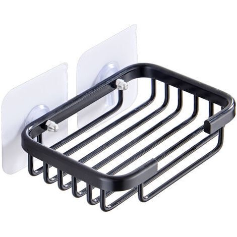 Bunthaus Porte-savon De Salle De Bain Adhésif En Aluminium Pour Salle De Bain Et Toilettes, Sans Perçage (noir)