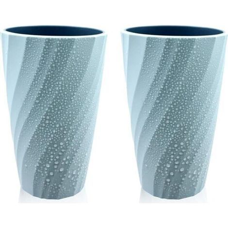 Bunthaus Lot De 2 Gobelets De Salle De Bain Incassables, Doux Et Durable, Pour Brosse À Dents (bleu Foncé)