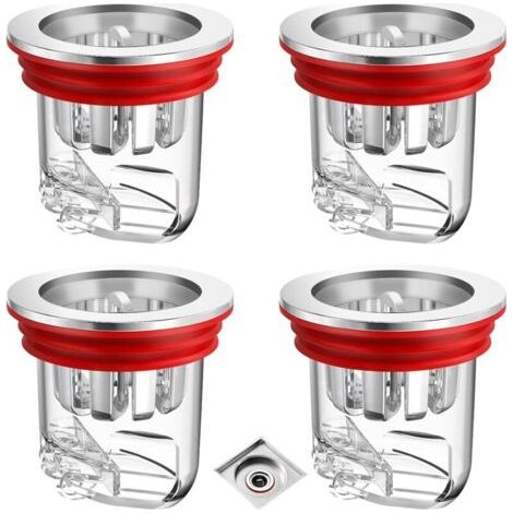 Bunthaus 4 Pièces Clapet Anti Odeur, Transparent Anti Odeur Drain De Sol Douche Pour Machine À Laver, Trous De Drainage, Salles De Bains Et Cuisines