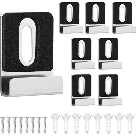 Bunthaus Kit De 12 Cadres Métalliques Avec Vis, Crochets Sans Cadre Et Clips De Fixation Robustes Pour Tableaux D'Affichage Muraux (argent, 8 Mm)