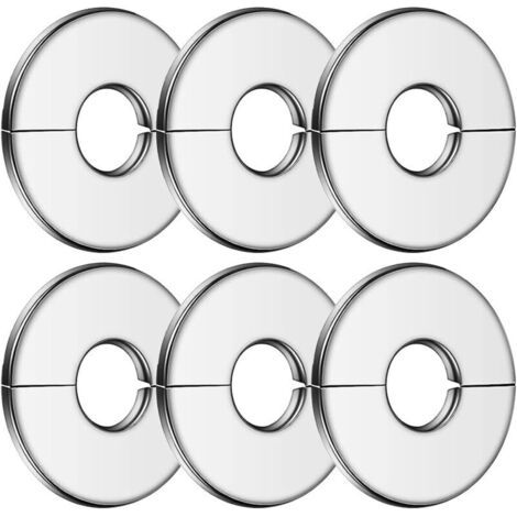 Bunthaus Lntyq 6 Pièces Cache Tuyau Radiateur Acier Inoxydable, 34mm Rosace De Robinet Argent, Cache Tuyau Plomberie, Soupape Cache Tuyau, Pour Douches, Tuyaux, Robinets, Radiateurs, Conduites D'Eau