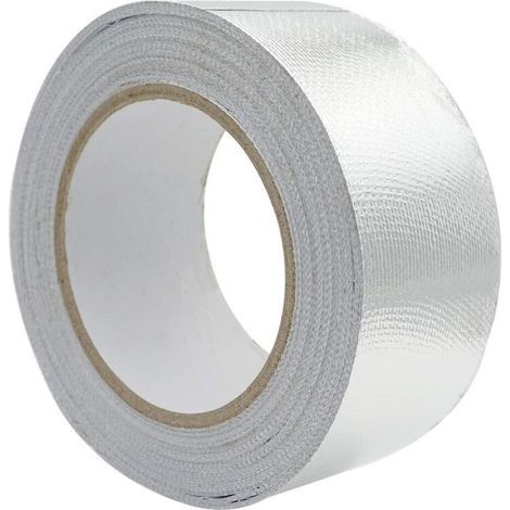Bunthaus Csparkv Ruban Adhésif Aluminium Bande D'Étanchéité 48mm Par 10m Renforcé Avec Un Tissu En Maille De Verre Pour Ventilations, Résistance À La Température -30120°c, Argent