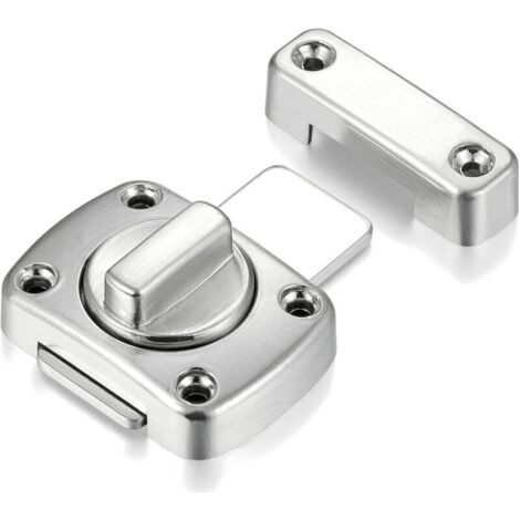 Bunthaus (argent, 55 Mm) Serrure Rotative Pour Armoire De Porte Et Fenêtre De Salle De Bain, Serrure De Sécurité Et Serrure Brossée Pour Toilettes
