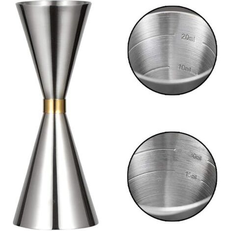 Bunthaus Doseur Cocktail, Doseur À Cocktail Double Face En Acier Inoxydable, Tasse À Mesurer En Argent Pour Barman Professionnel 30 Ml X 45 Mlverres Doseurs Coupe