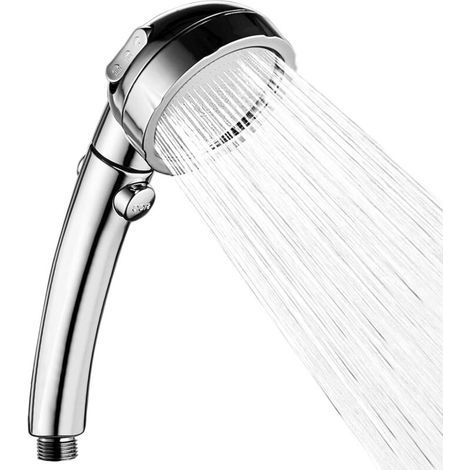 Bunthaus Pommeau De Douche, Douchette 3 Modes Douchette Économie D'Eau Douche Avec Arrêt Tête , Argent