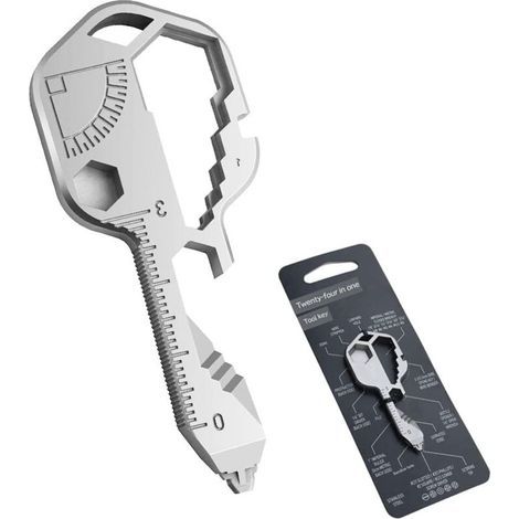 Pair Outil Clé Multifonction 24 En 1, Porte-clés Multifonction, Outil Clé En Acier Inoxydable, Tournevis À Courroie, Dénudeur De Fil, Clé, Ouvre-bouteille, Pour Les Sports De Plein Air