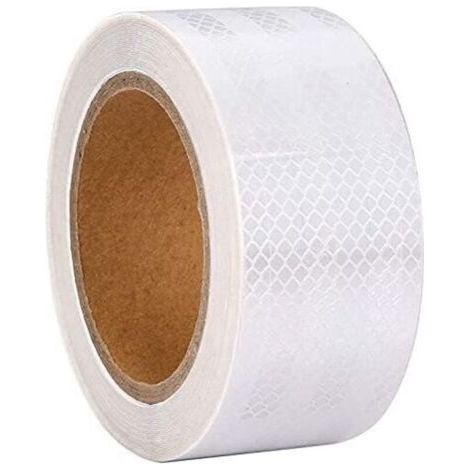 Bunthaus Ruban Réfléchissant Imperméable Blanc 10 M X 5 Cm Ruban D'Avertissement Autocollant Ruban De Sécurité - Ruban D'Avertissement Visible Pour Véhicules, Vélos, Extérieur, Automobiles
