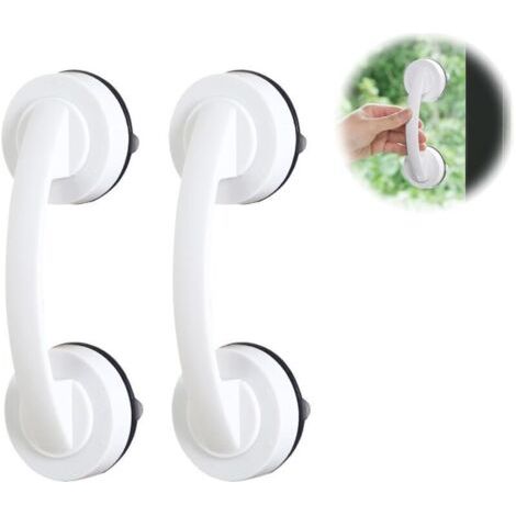 Bunthaus Barre Dappui Wc, Poignée Ventouse, 2pcs Rails Dappui À Ventouse Antidérapants Pour Personnes Âgées, Rail Dappui À Ventouse Pour Porte En Verre, Rail Dappui Pour Douche Portable (blanc)
