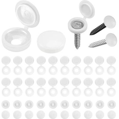 Pair Lot De 100 Capuchons À Vis En Plastique Blanc Pliables Pour Couvrir Les Têtes De Vis, Protection Des Vis (s)