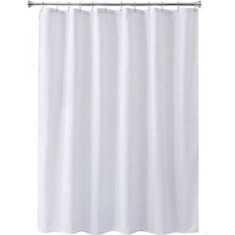 Bunthaus 1pc 80x180cm，blanc，rideau De Douche Blanc Imperméable Et Anti-moisissure Rideaux De Salle De Bain Avec Œillets Et Crochets Anti-rouille