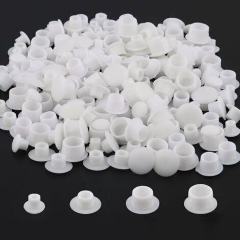 Csparkv – Lot De 200 Bouchons Plastiques Pour Cache Trou – 4 Tailles 5/6/8/10mm – Finition Blanche Élégante – Pour Meubles Et Étagères