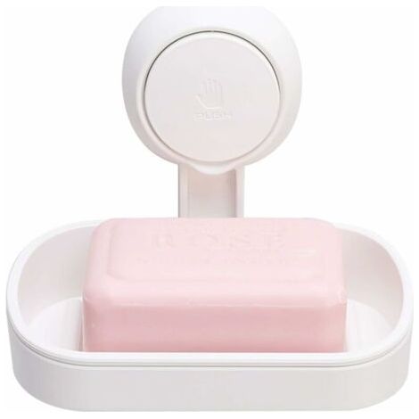 Bunthaus Porte Savon À Ventouse Ventouse Savon Sans -blanc Perçage & Réutilisable 1 Seconde D'Installation Porte Savon Douche Charge 5kg Impérable Support Pour Carrelage Paroi De La Douche Salle De Ba