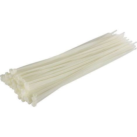 Pair Lot De 100 Serre-câbles, Blanc/naturel, 370 Mm X 4,8 Mm, Qualité Supérieure Colliers De Serrage Plastique