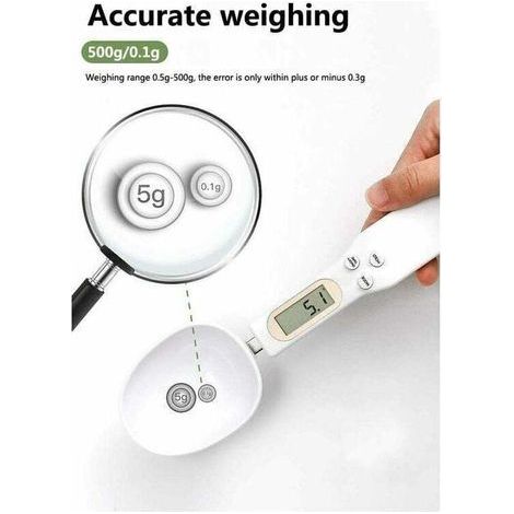 Pair Balance Cuillère, Cuillère Doseuse, Balances Électroniques Portables, Balances Alimentaires De Cuisine, Écran Lcd, Mini Balances Numériques, 500g / 0,1g, Gadgets De Cuisine Essentiels (blanc)