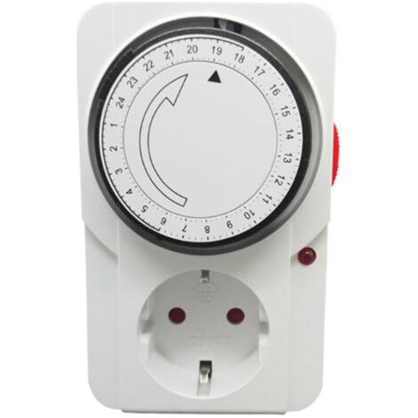 Bunthaus Lntyq Minuterie Programmable,programmeur Journalier Mécanique Inter.voyant 3000 W.prise Programmateur Journalier Mécanique, Couleur Blanc，16a