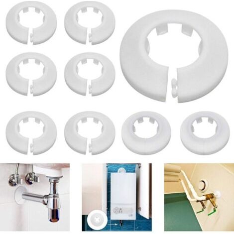 Bunthaus Lntyq 9pcs Radiateur Cache Tuyau Pour Radiateur Chauffage Plomberie Couvercle De Trou Mural Sol 16 Mm / 20 Mm / 25 Mm (blanc)