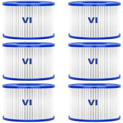 Lot De 6 Cartouches De Filtration Pour Spa Gonflable Lay-z-spa