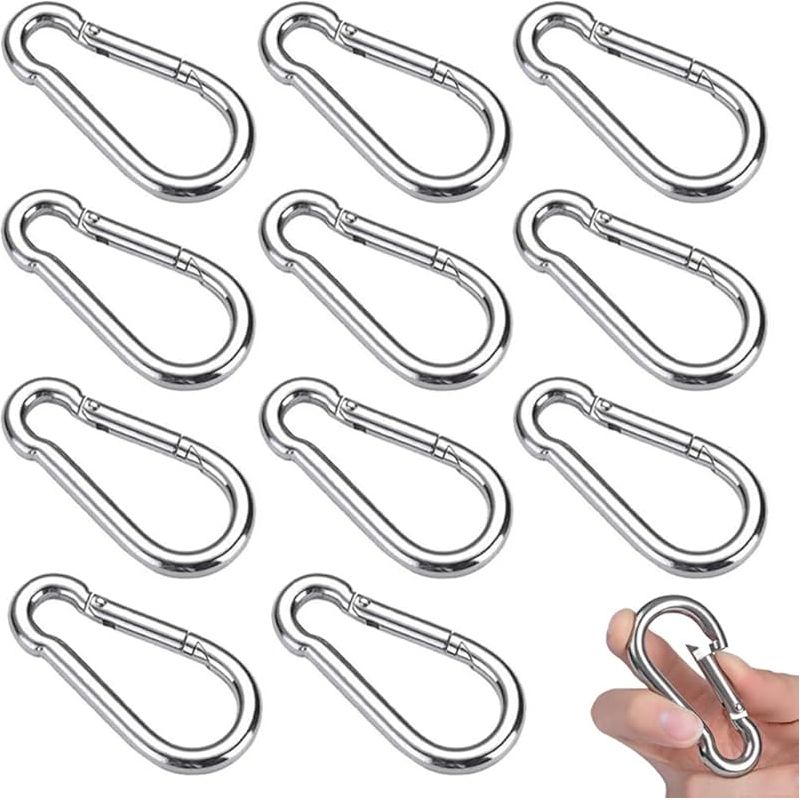 12 Stück M5 Karabinerhaken, Federhaken Aus Edelstahl 304, Hängehaken, 50 Mm X 5 Mm
