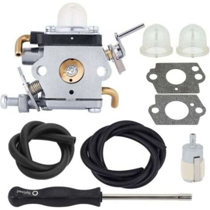 Vergaser Komplett Mit Dichtung, Kraftstoffleitung Und Zündkerze Für Husqvarna Xu, 122ld Und 122c Motorsensen. Ersetzt Die Teilenummern 581734301 Und 574386701.