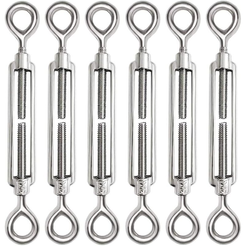 6-teiliges Set M6-drahtseilspannschrauben, Verstellbare Drahtseilspannschrauben Aus Edelstahl 304, Drahtseil-spannschlossöse, Stahlseil, Drahtseilhaken, Spannschlosszubehör