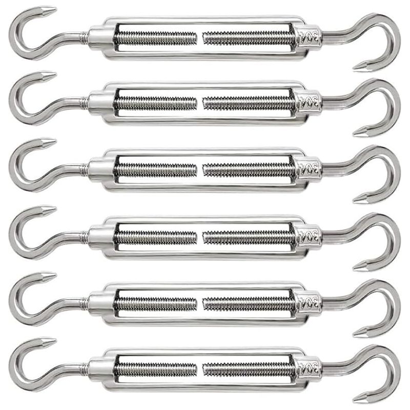 6-teiliges M5-kabelspanner-set, Verstellbarer Haken Und Drahtspanner, Aus Edelstahl 304 Für Stahlseile, Drahtseile Und Kabelspannzubehör.