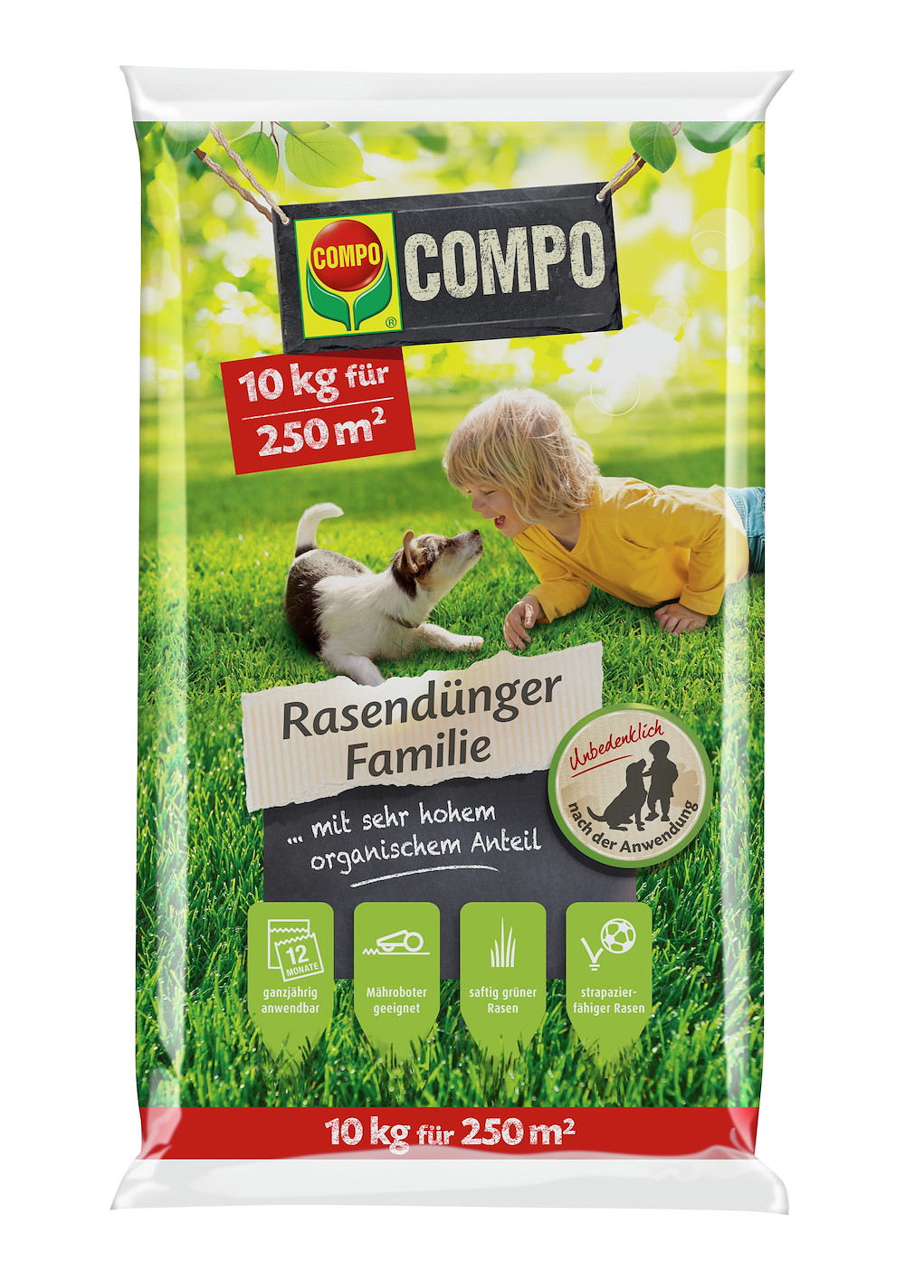 Compo Rasendünger Familie 10 Kg Für 250 M2