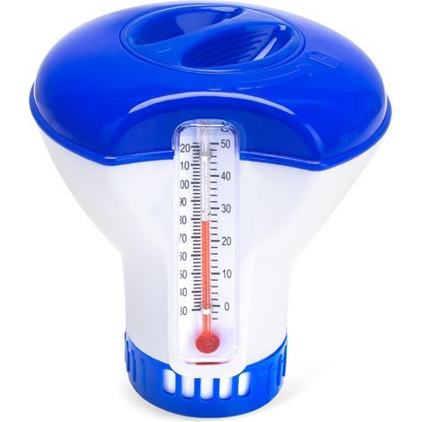 Schwimmender Chlorspender, Automatischer Chlorspender, Schwimmender Spa-spender, Chlordiffusor, Poolchemikalienspender (mit Thermometer)